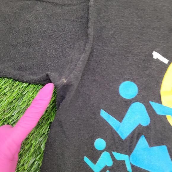 Vintage 1993 Marathon Shirt Womens Medium 19x23 Black Schwister - Picture 5 of 15